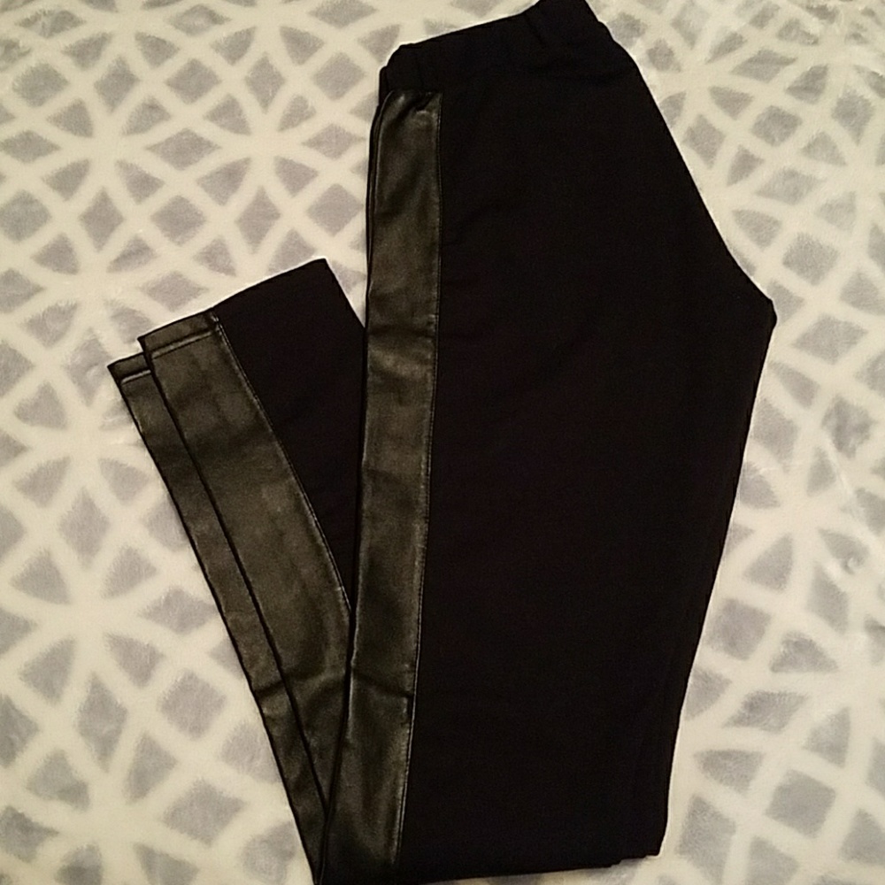 Olive and Oak black pleather leggings size 4